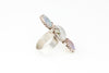 sea of cortez mabé pearl ring with abalone shell