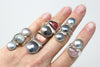 sea of cortez mabé pearl ring with abalone shell