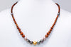 redwood beads and mixed pearl necklace