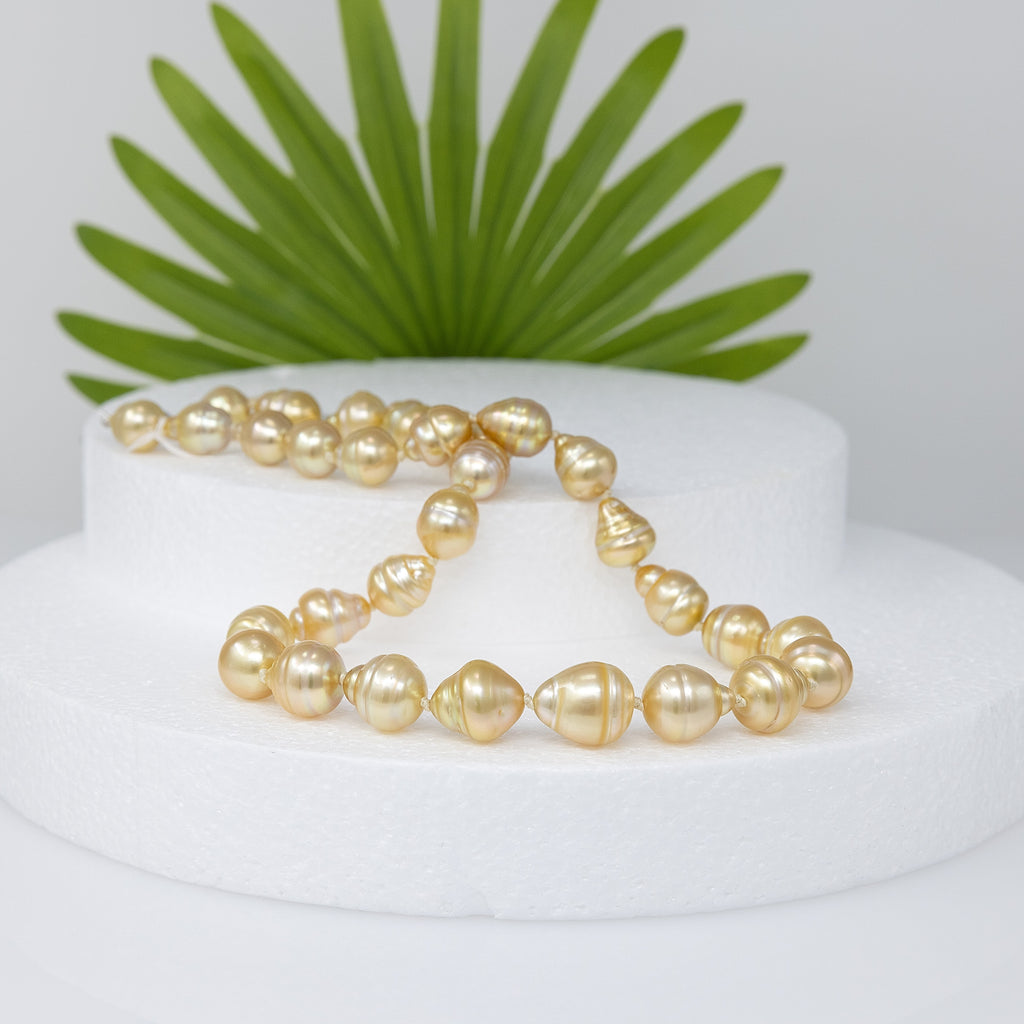 Glorious Sunrise Baroque Golden South Sea pearl necklace-2