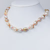 simple white and golden baroque pearls on neon knots