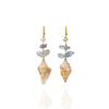 South Sea keshi cloud crane top earrings