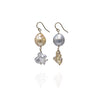 Two-tier Tahitian and South Sea pearl earrings