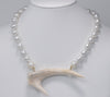 south sea pearl and antler statement necklace