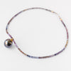 17mm Tahitian pearl and sapphire bead necklace