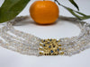 Akoya keshi pearl torsade necklace with fantastic vintage clasp