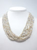 Akoya keshi pearl torsade necklace with fantastic vintage clasp