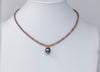 dusty rose sapphire and cherry Tahitian pearl necklace
