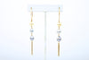 japan akoya fringe golden bar earrings
