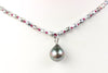 rainbow silver tahitian pearl drop pendant