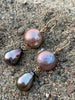 Japan Kasumi and Tahitian drop pearl earrings