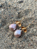 petal earrings with pink Japan Kasumi pearls