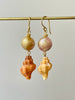 two tone Japan Kasumi golden pearl and shell earrings