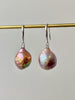 14K white gold and diamond Japan Kasumi pearls earrings