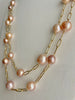 long chain of Japan Kasumi peach pearls #1