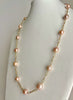 long chain of Japan Kasumi peach pearls #1