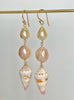 Japan Kasumi and South Sea seashell earrings