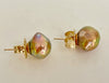 metallic luster Japan Kasumi pearl stud earrings