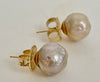 soft white mix matched Japan Kasumi pearl stud earrings