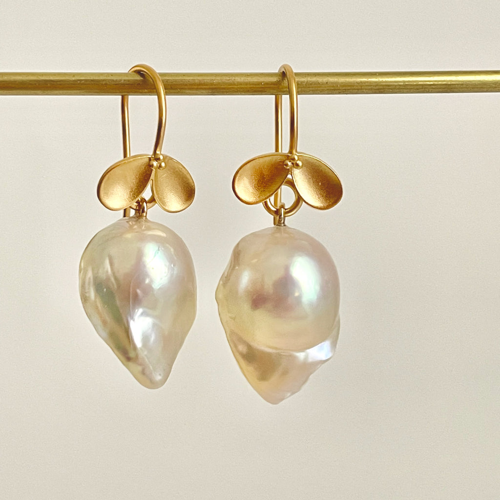 regal baroque fruiting pearl earrings