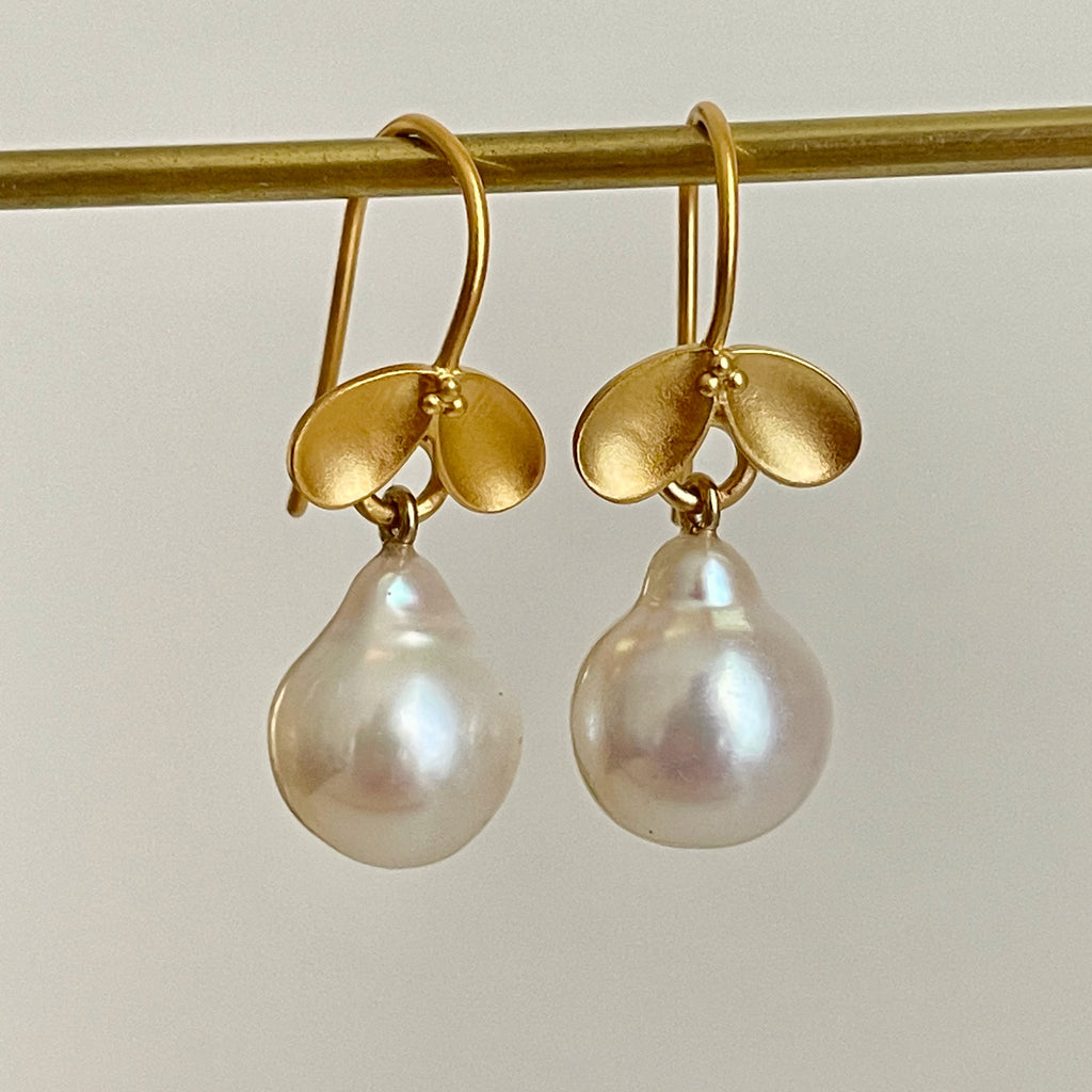 perfect little white drop pearl fruiting earrings