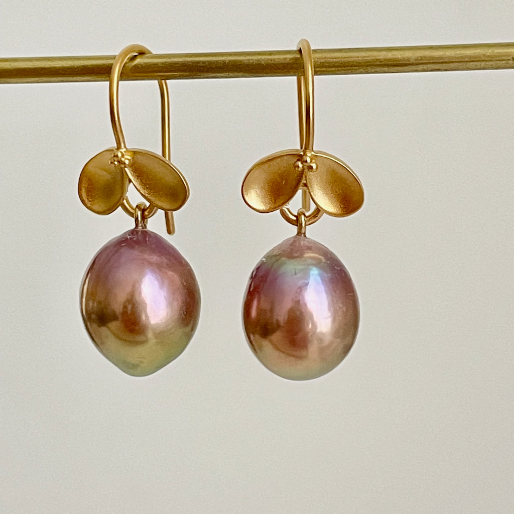 perfect little rainbow metallic drop pearl fruiting earrings