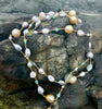 silver Tahitian keshi ocean fun wrap necklace