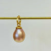 beautiful pink/peach drop pearl pendant