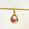 dark copper metallic pearl pendant