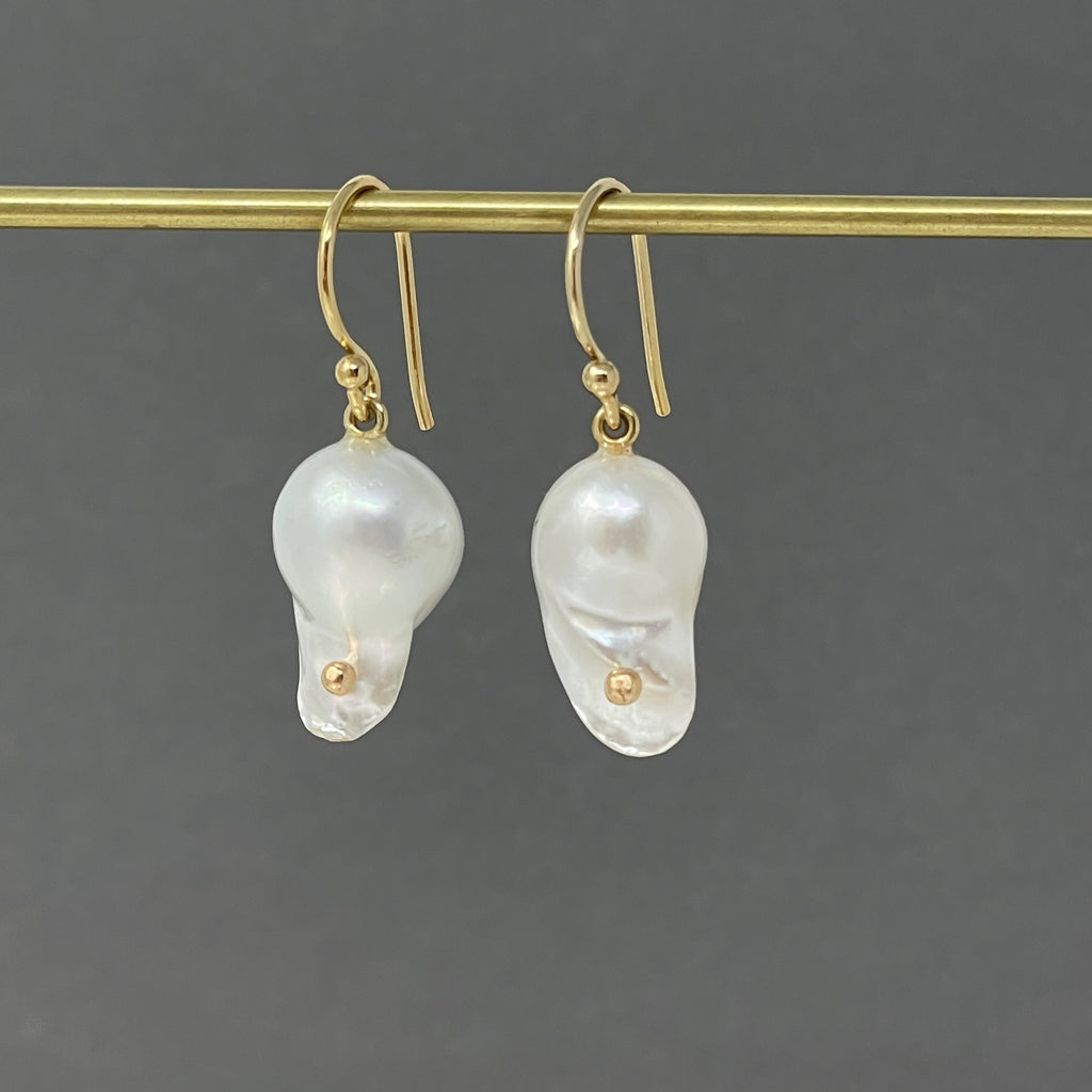 one studded baroque South Sea pearl earrings