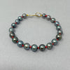 Tiny Tahitian pearl bracelet with RED knots