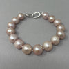 petal pink high luster fresh water pearl bracelet
