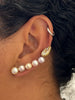 vintage soft golden color Japan Akoya pearl stud earrings