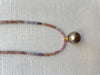 17mm Tahitian pearl and sapphire bead necklace