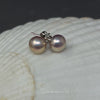 7mm pink with lavender overtones high luster pearl studs