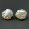 white rosebud pearl stud earrings