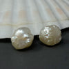 white rosebud pearl stud earrings