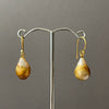 simple drop dramatic golden Japan Kasumi pearl earrings