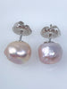 sweet soft pink rosebud pearl stud earrings