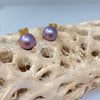 high luster 11mm pink/lavender fresh water pearl studs