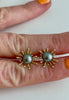 solid 14K tiny Tahitian pearl star burst earrings