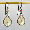 playful oxidized silver mixed glass bead and pearl earrings