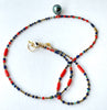ancient and new beads and a sweet heart Tahitian pearl necklace
