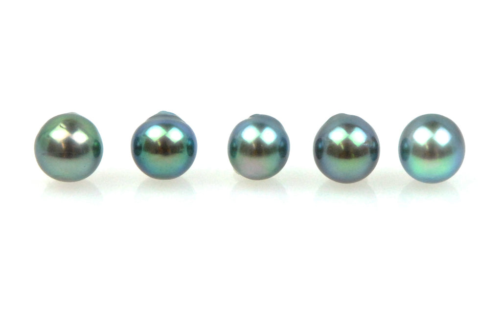 5 pearl lot of blue tahitian pearls