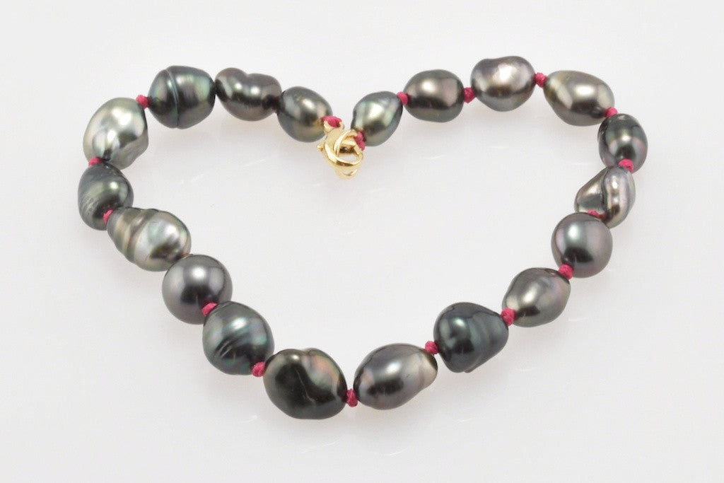 black tahitian keshi pearl bracelet