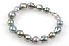 silver wave tahitian drop pearl bracelet