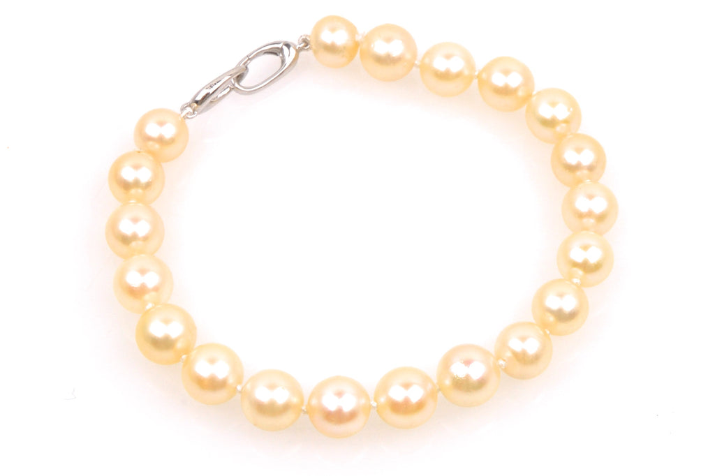 vintage soft golden japan akoya pearl bracelet