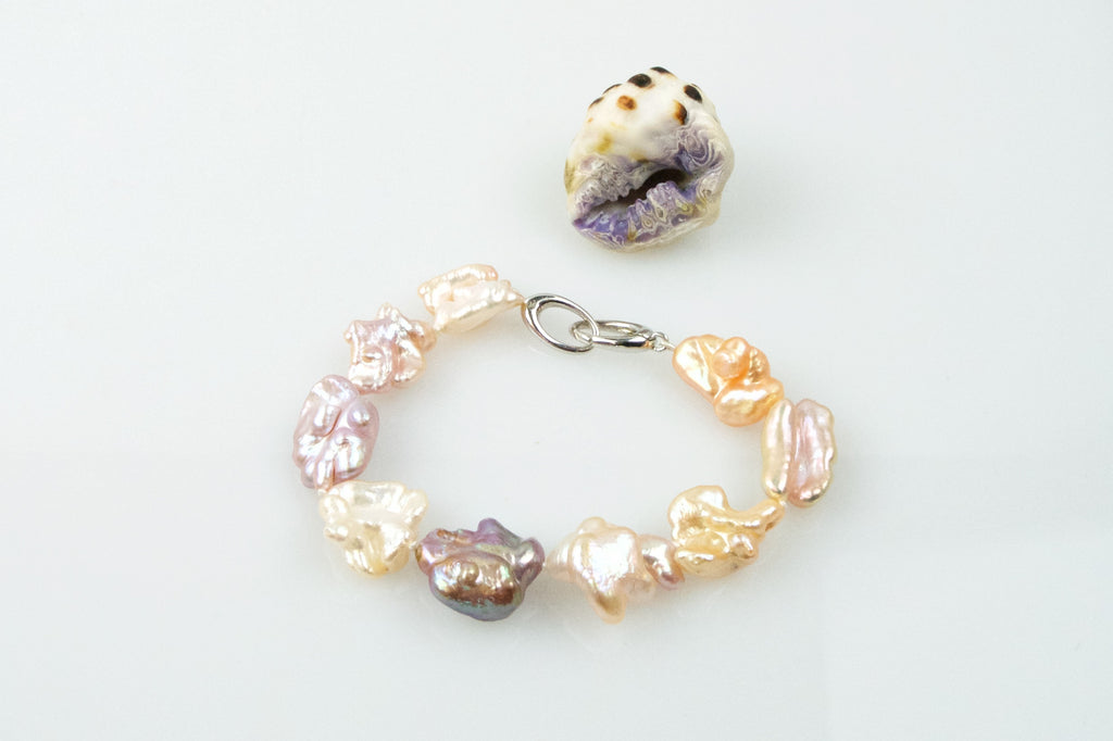 eccentric multicolor chinese freshwater pearl bracelet