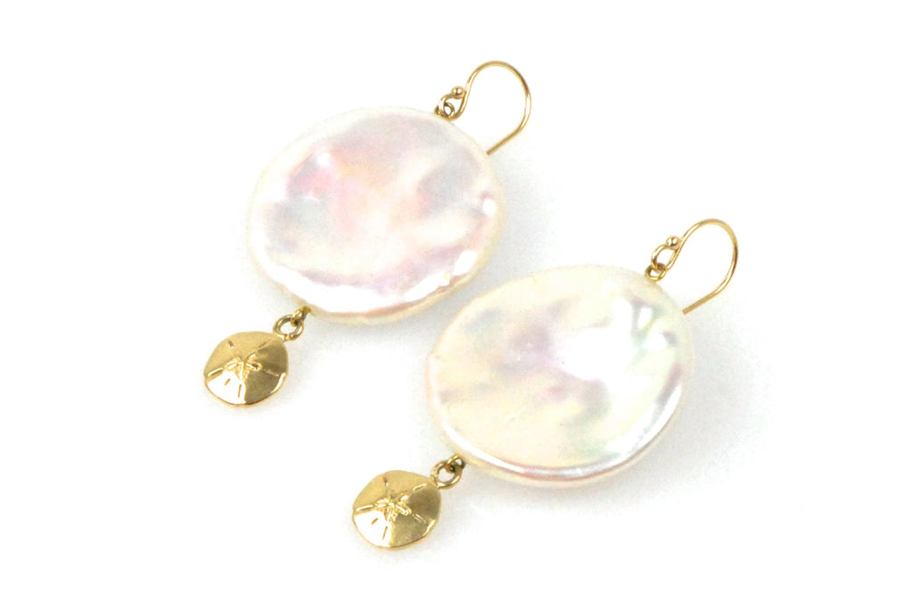 full moon sand dune pearl earrings