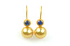 zaina blue sapphire and south sea pearl earrings
